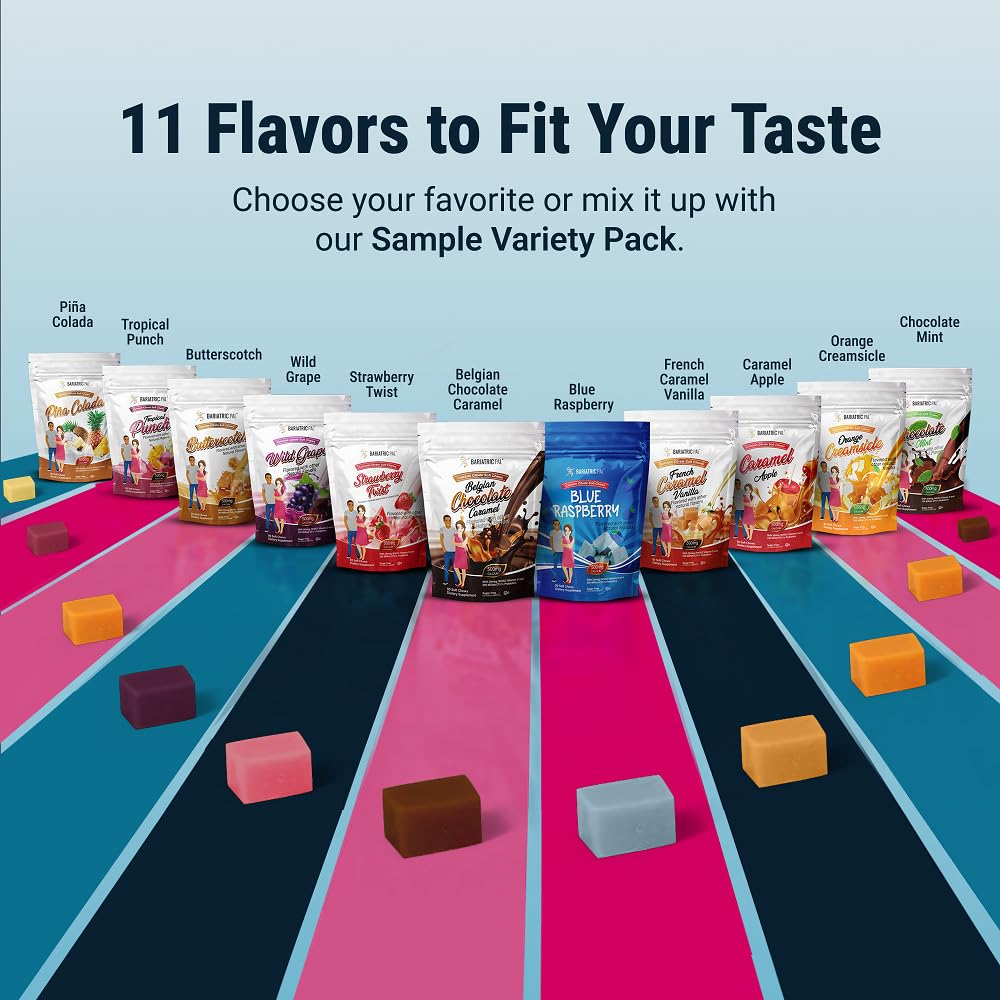 BariatricPal sugar-free chew texture shown as melt-in-mouth snack.