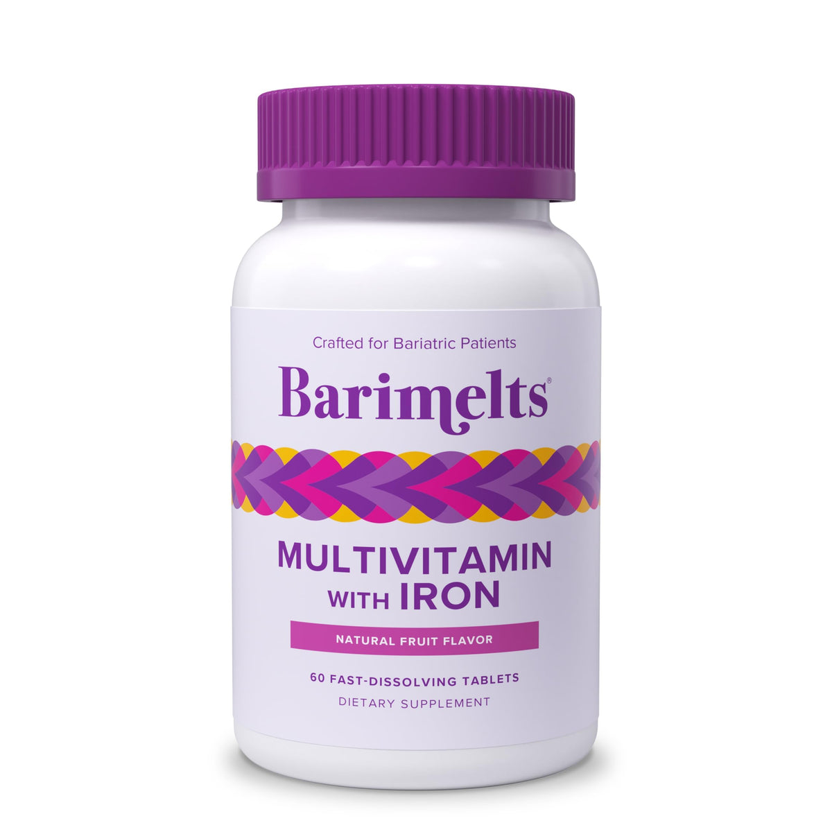 Barimelts bariatric multivitamin tablets bottle highlighting post-surgery nutritional support.