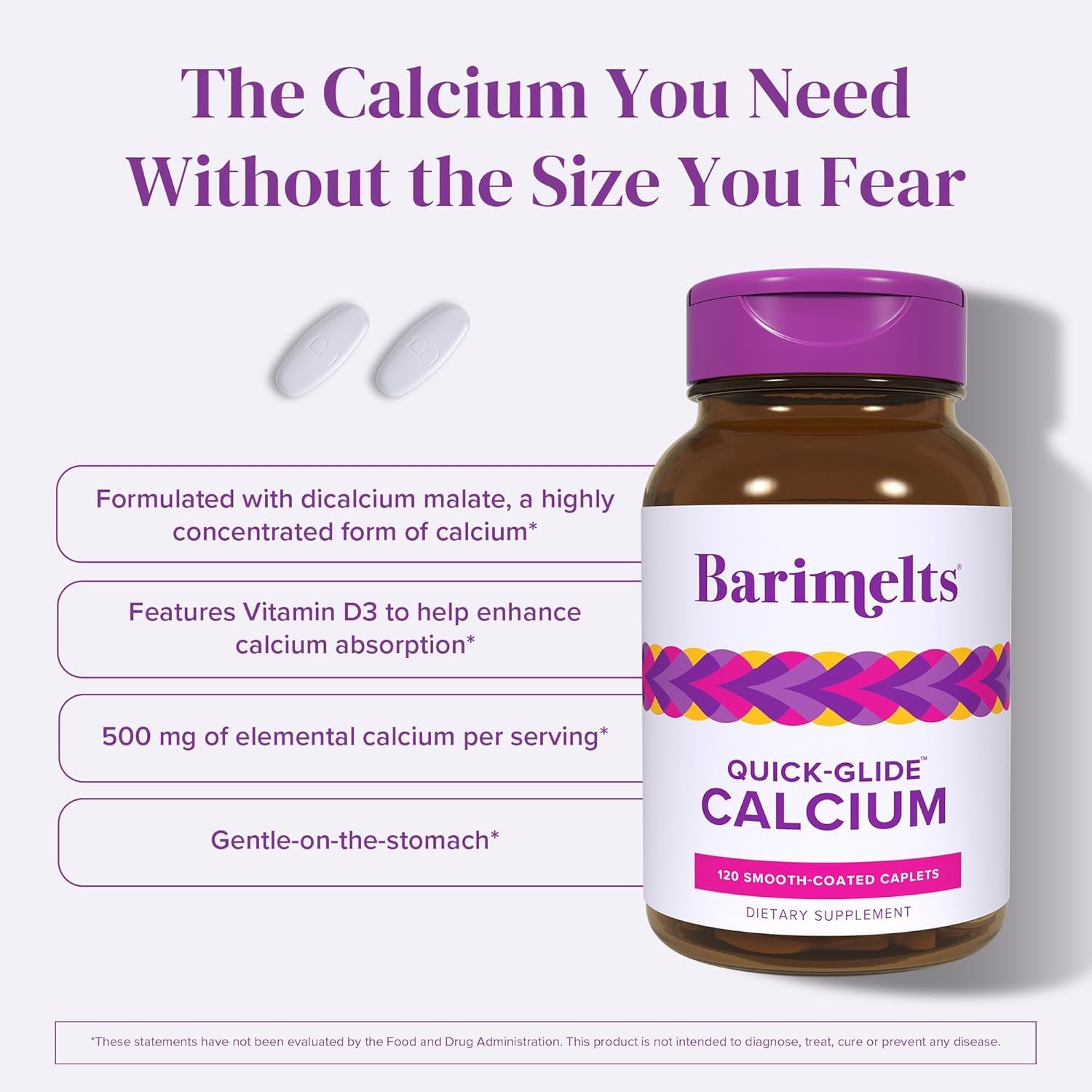 Barimelts bottle with caplets ready for daily bariatric bone support