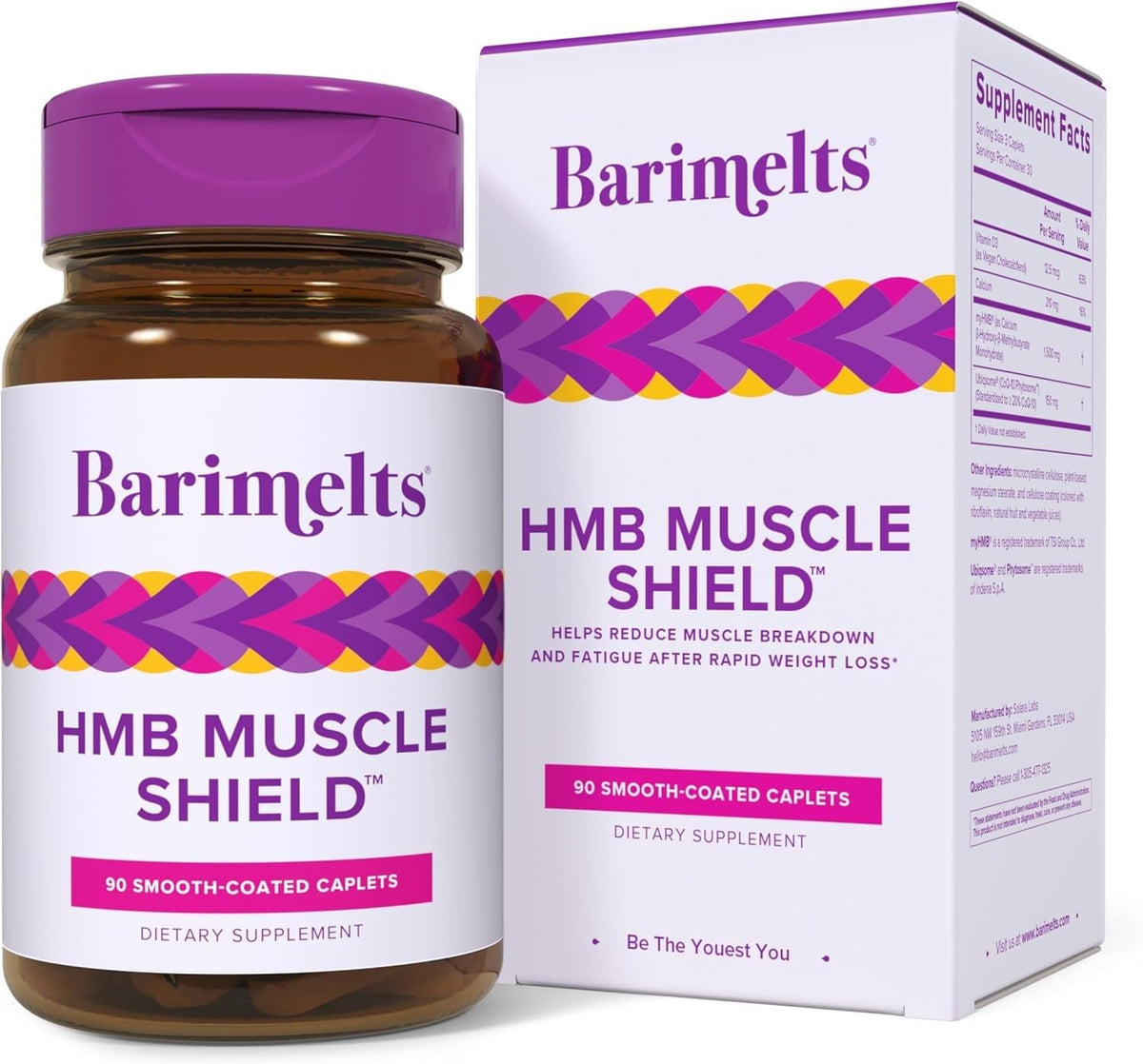 Barimelts HMB Muscle Shield bottle caplets for convenient daily muscle support.
