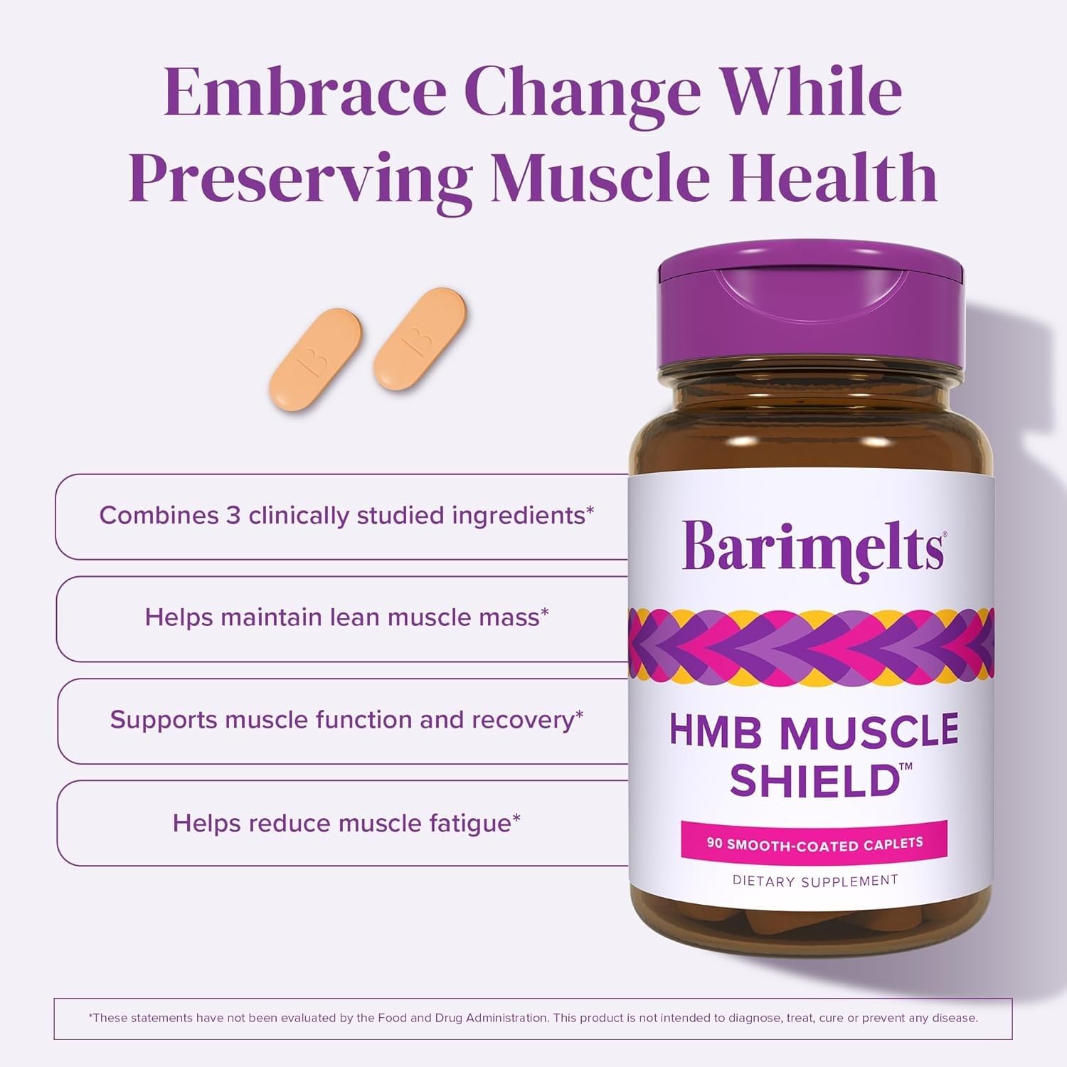 Barimelts HMB Muscle Shield ingredients graphic highlighting vitamin D3 and ubiqosome CoQ10.