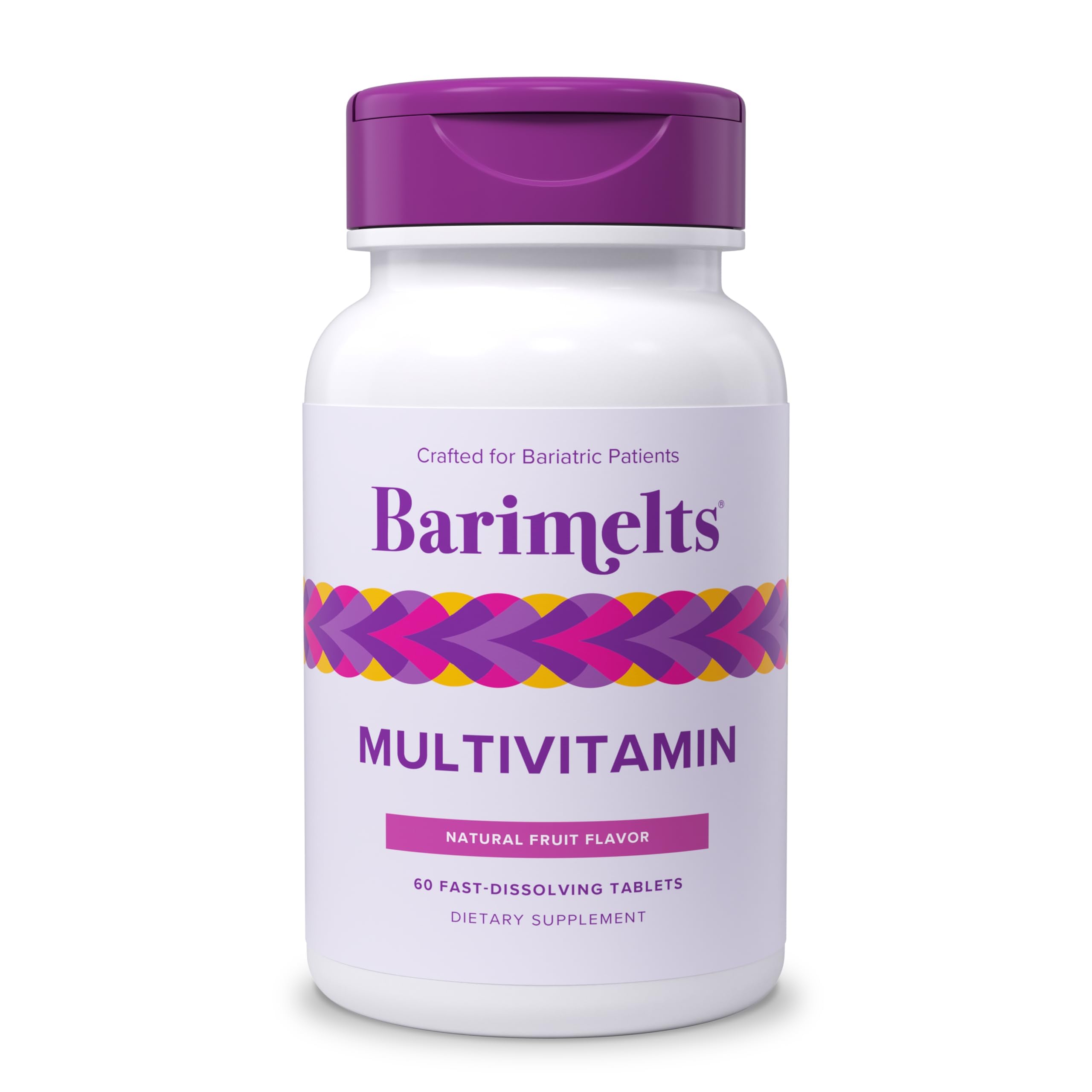 BariMelts multivitamin bottle with smooth melt-in-mouth tablets for daily post-surgery nutrition