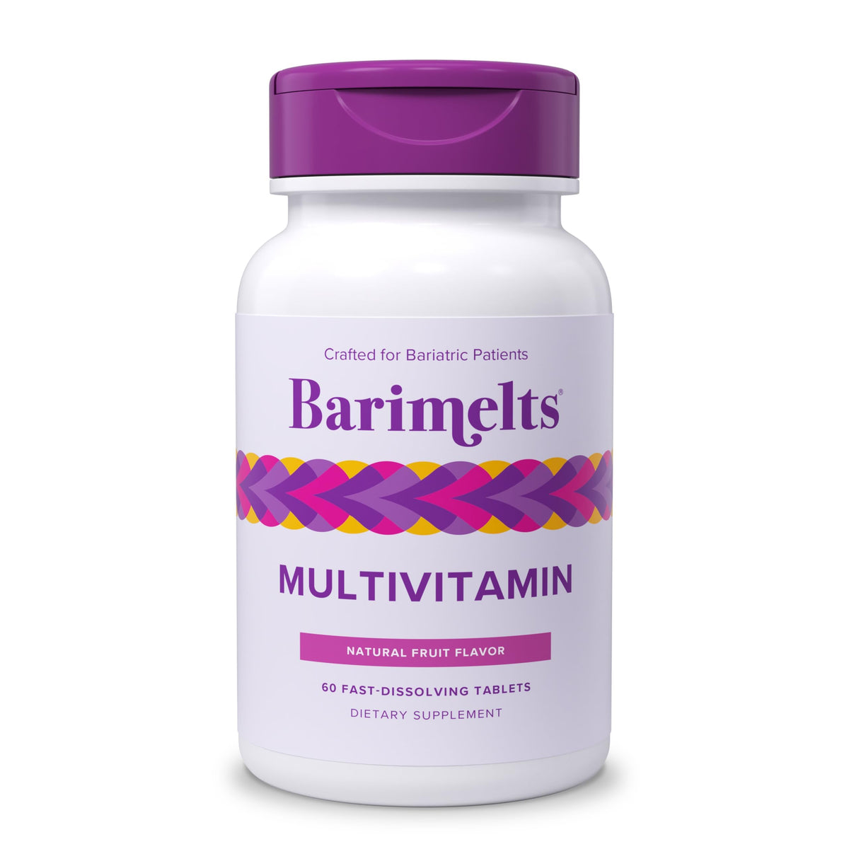 BariMelts multivitamin bottle with smooth melt-in-mouth tablets for daily post-surgery nutrition