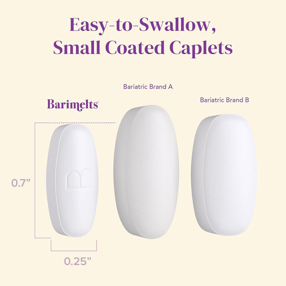 Close view of Barimelts smooth-coated caplets designed for gentle absorption