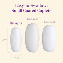 Close view of Barimelts smooth-coated caplets designed for gentle absorption
