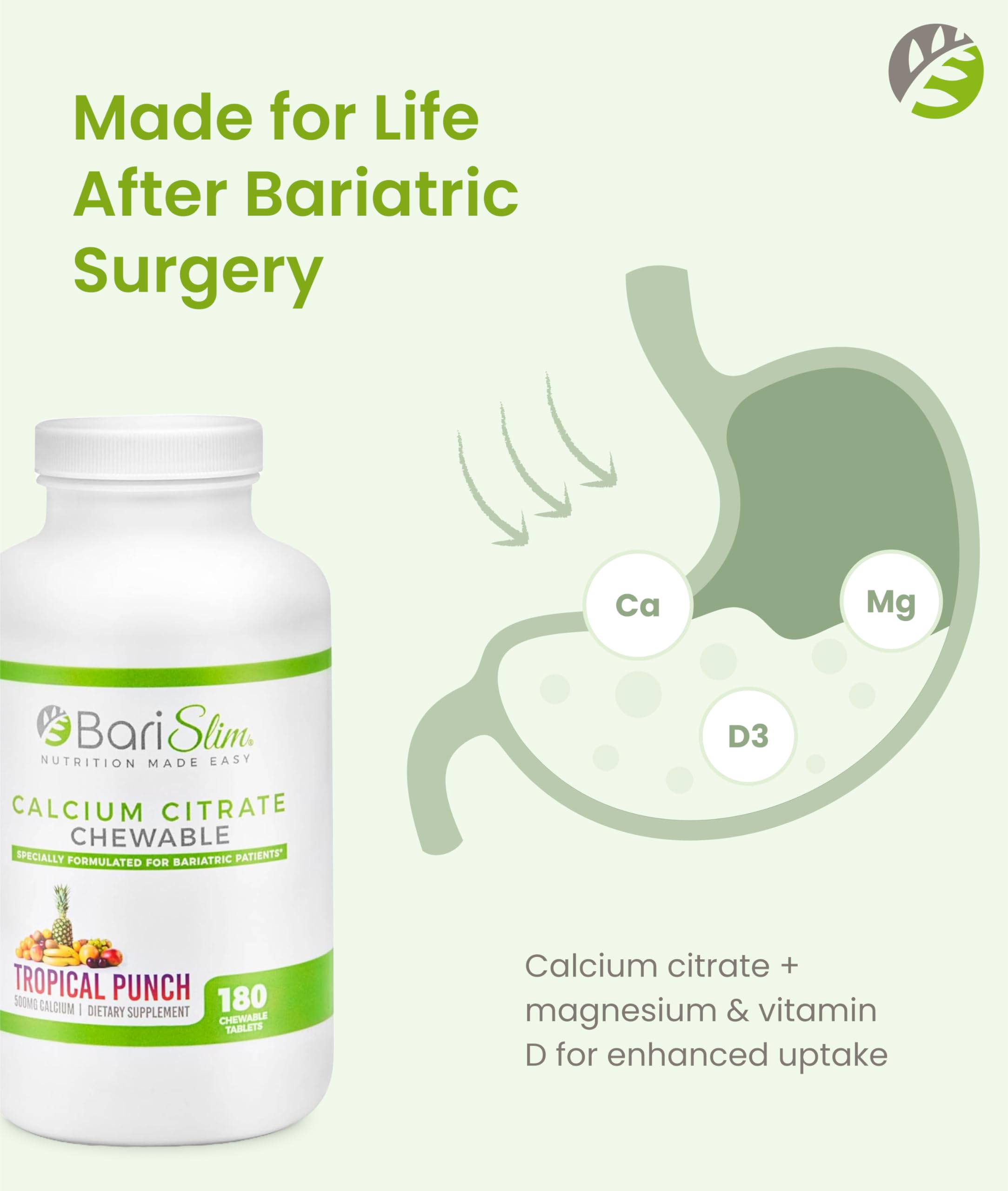 Barislim tropical punch bottle ready for daily calcium support.