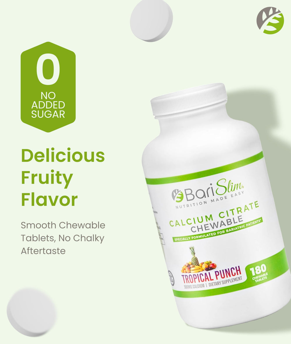 Barislim calcium citrate daily dose held in hand for post-surgery routine.