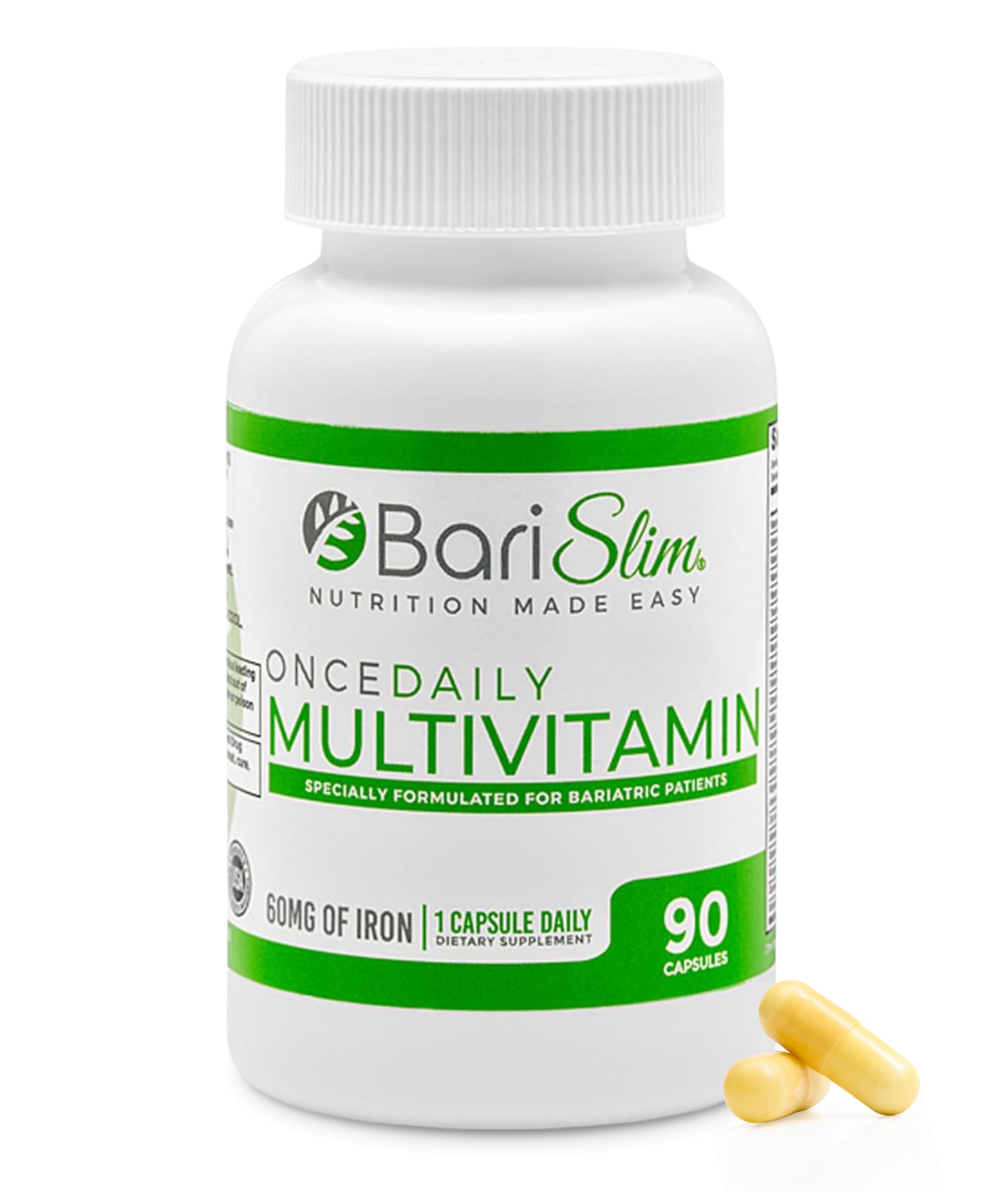 BariSlim once-daily multivitamin bottle supports balanced daily nutrition.