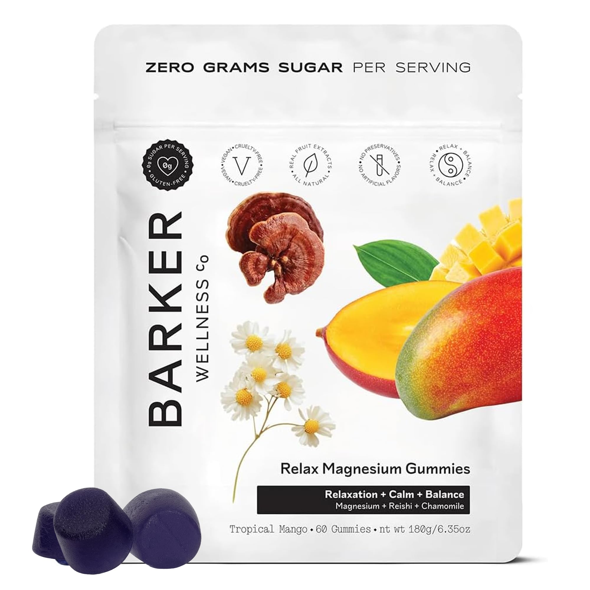 Barker Wellness Co Magnesium Relax Gummies bottle on countertop suggesting daily calm
