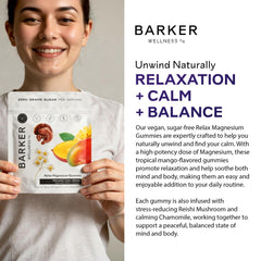 Evening routine with Barker Wellness Co gummies, water, and a candle