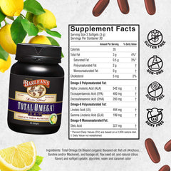 Barlean's borage oil capsule image suggests convenient omega-6 and GLA support.
