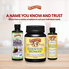 Barlean's Essential Woman supports hair, nails, and skin health.