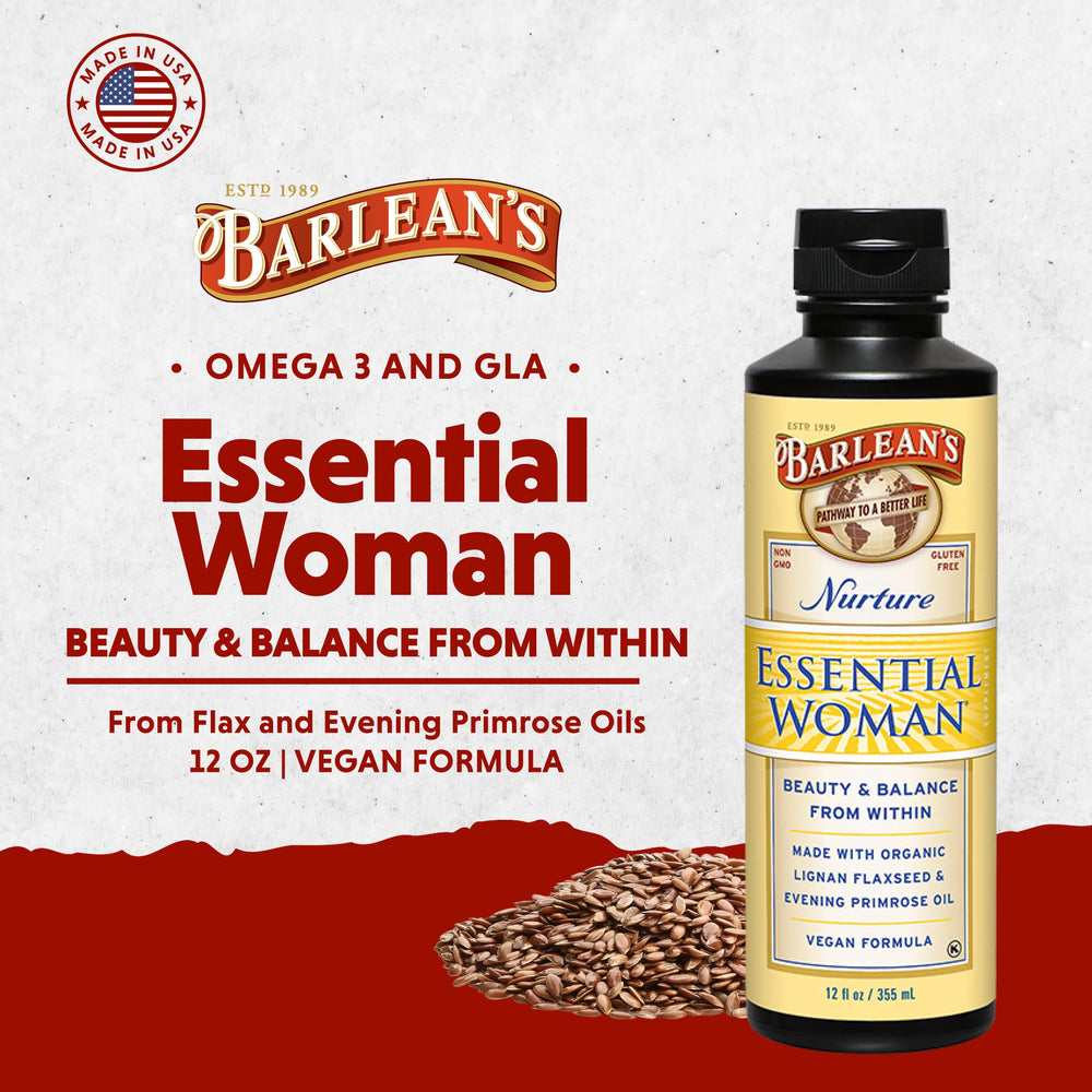 Pouring Barlean's Essential Woman for easy daily use and fast absorption.