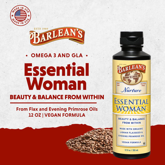 Pouring Barlean's Essential Woman for easy daily use and fast absorption.