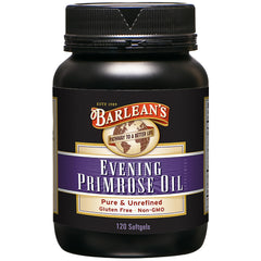 Barlean's Evening Primrose Oil bottle on shelf signaling skin and immune support