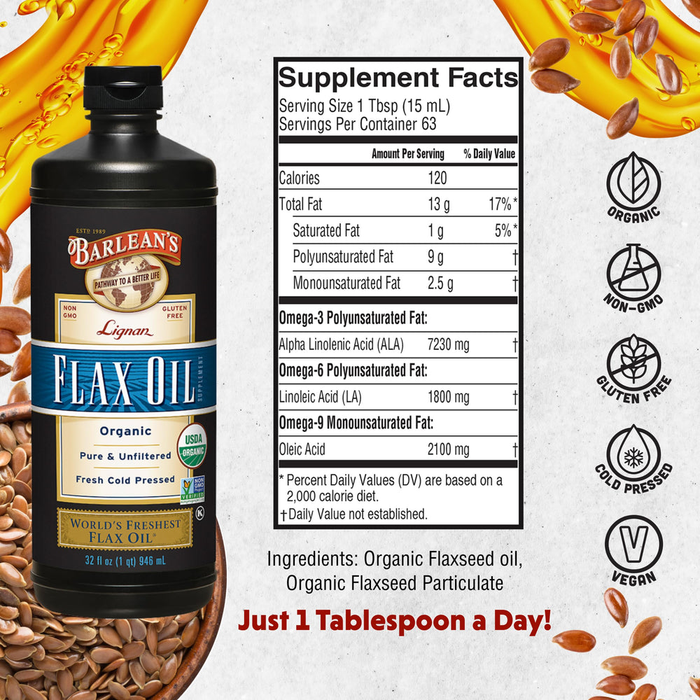 Natural sediment in Barlean's unrefined flaxseed oil signals minimal processing