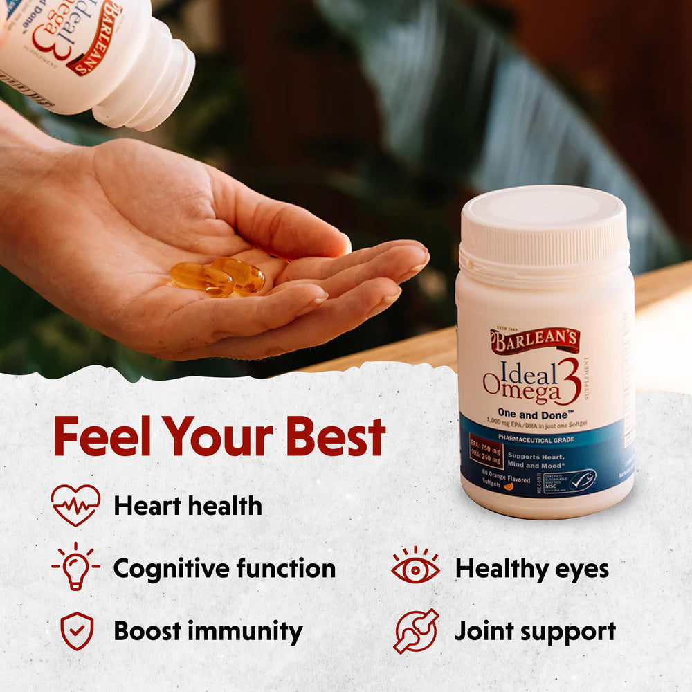 Swallow-ready softgel with orange flavor, convenient for busy daily routines.