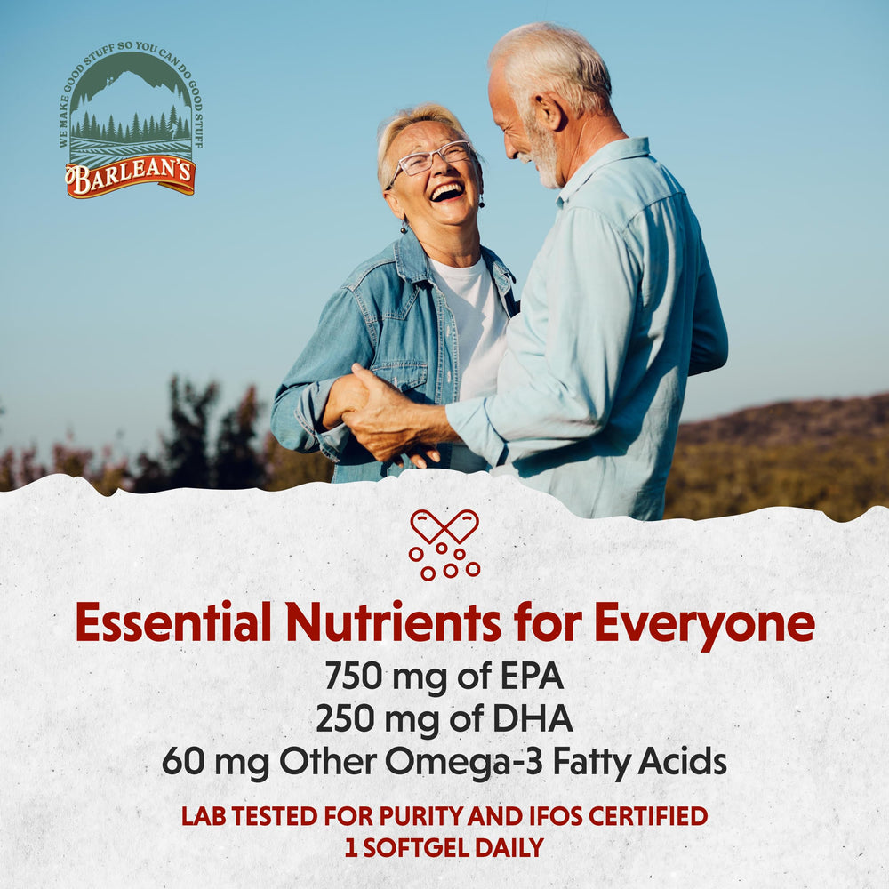 Barlean's ideal omega-3 origin from wild-caught pollock supports potent 1000 mg per serving.