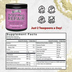 Barlean's Intestinal Repair daily scoop for easy, convenient gut health routine.