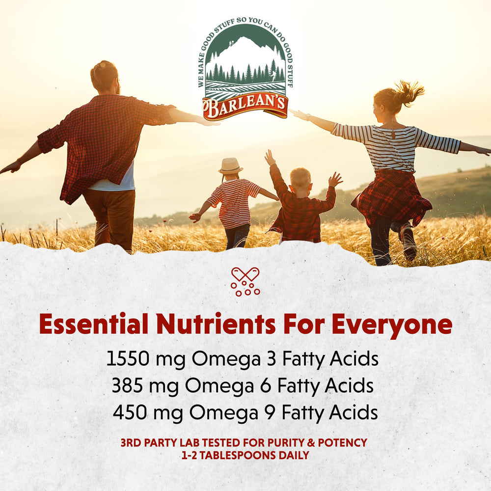 Barlean's Lignan Flaxseed Softgels label detail highlighting 1,550 mg ALA