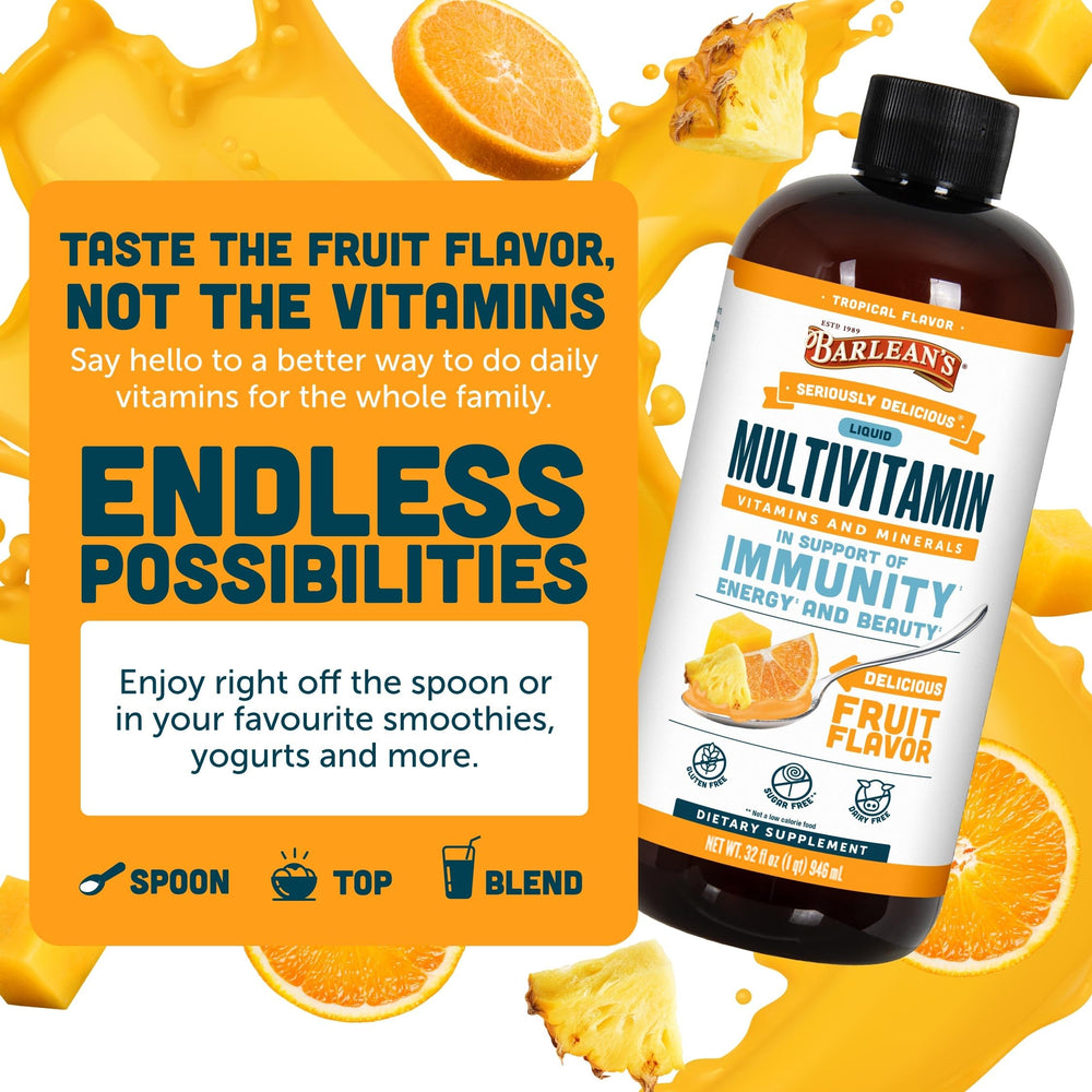 Barlean's Liquid Multivitamin with Biotin for hair, skin and nails support