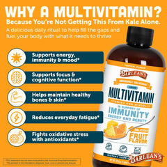 Barlean's Liquid Multivitamin used in a smoothie for a convenient daily boost