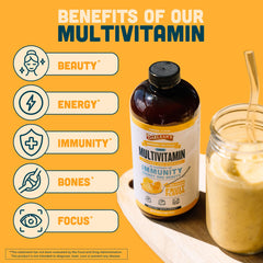 Barlean's Liquid Multivitamin highlighting D3 and K2 for balanced daily intake