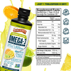 Serving of Barlean's Omega 3 Citrus Sorbet next to a bowl of yogurt.
