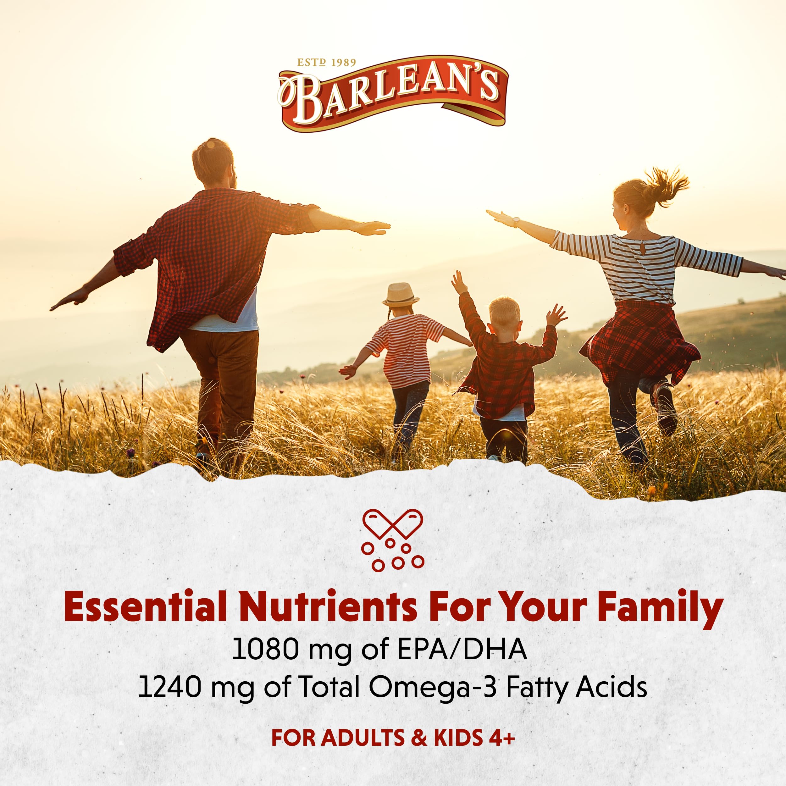 USA-made Barlean's bottle communicates trusted origins