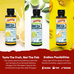 Barlean's Omega-3 Variety Pack bottle showcases multiple flavors for families.