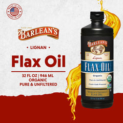 Pour spout on Barlean's flaxseed oil showing convenient serving