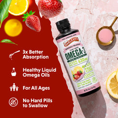 Barlean's Pink Lemonade label closeup highlighting vegan and gluten-free notes