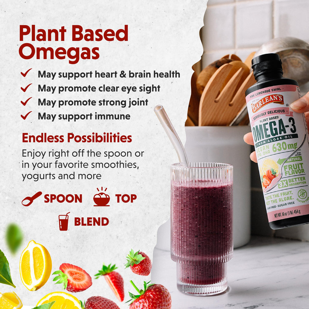 Barlean's Pink Lemonade yogurt or smoothie mix demonstrates versatility for meals