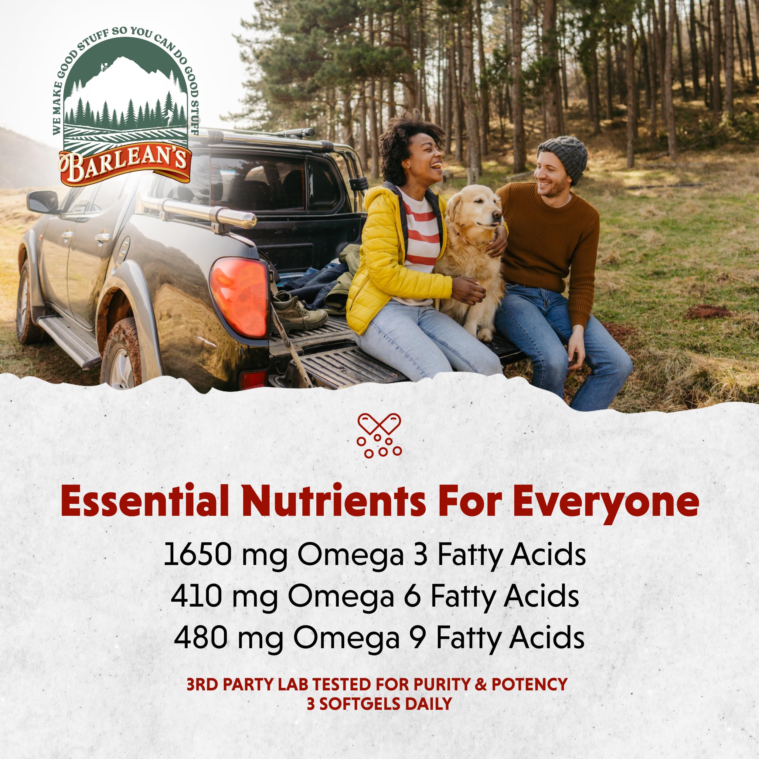 Barlean's ingredients profile closeup shows 1650 mg ALA per serving