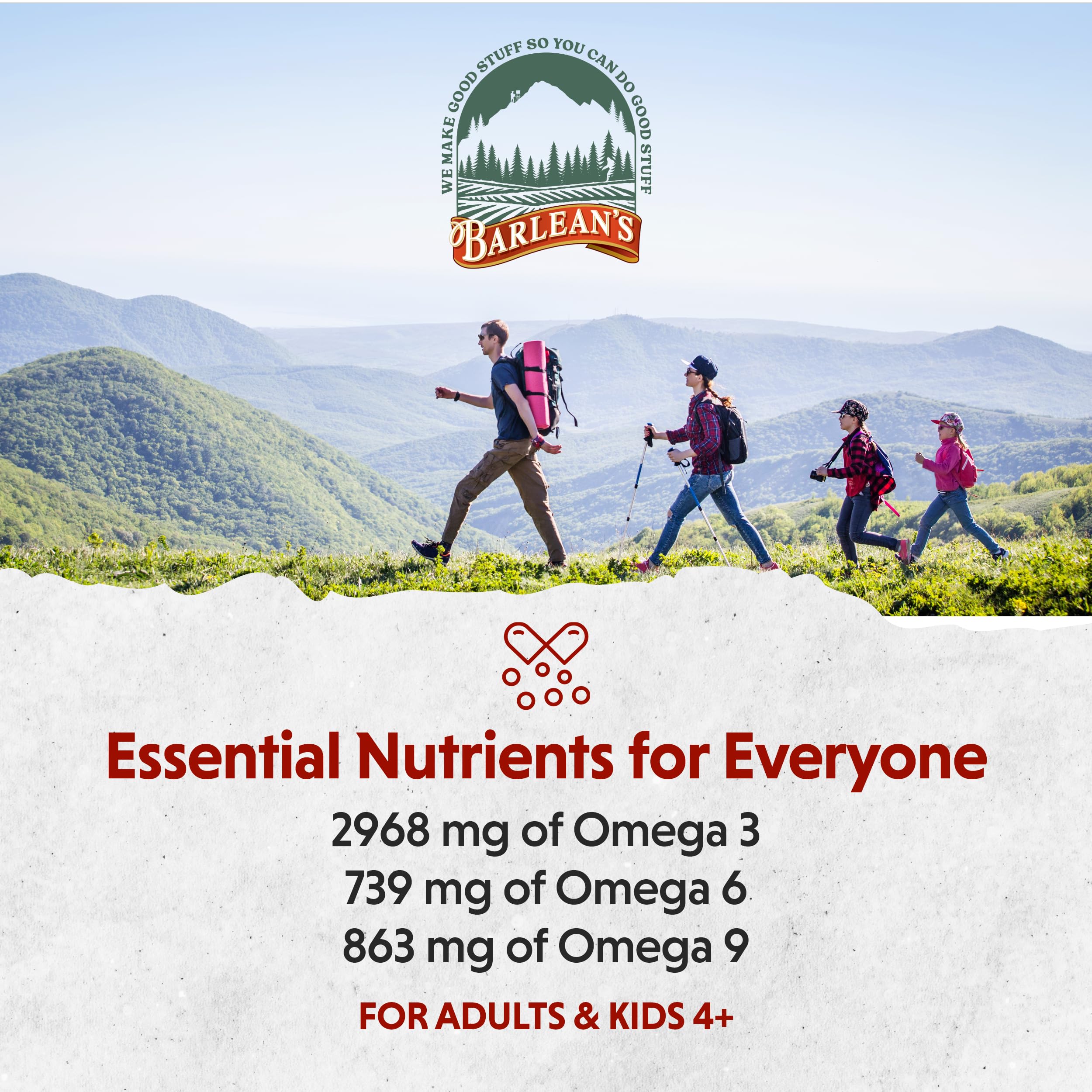 Barlean's flaxseed oil on spoon ready for daily omega boost.
