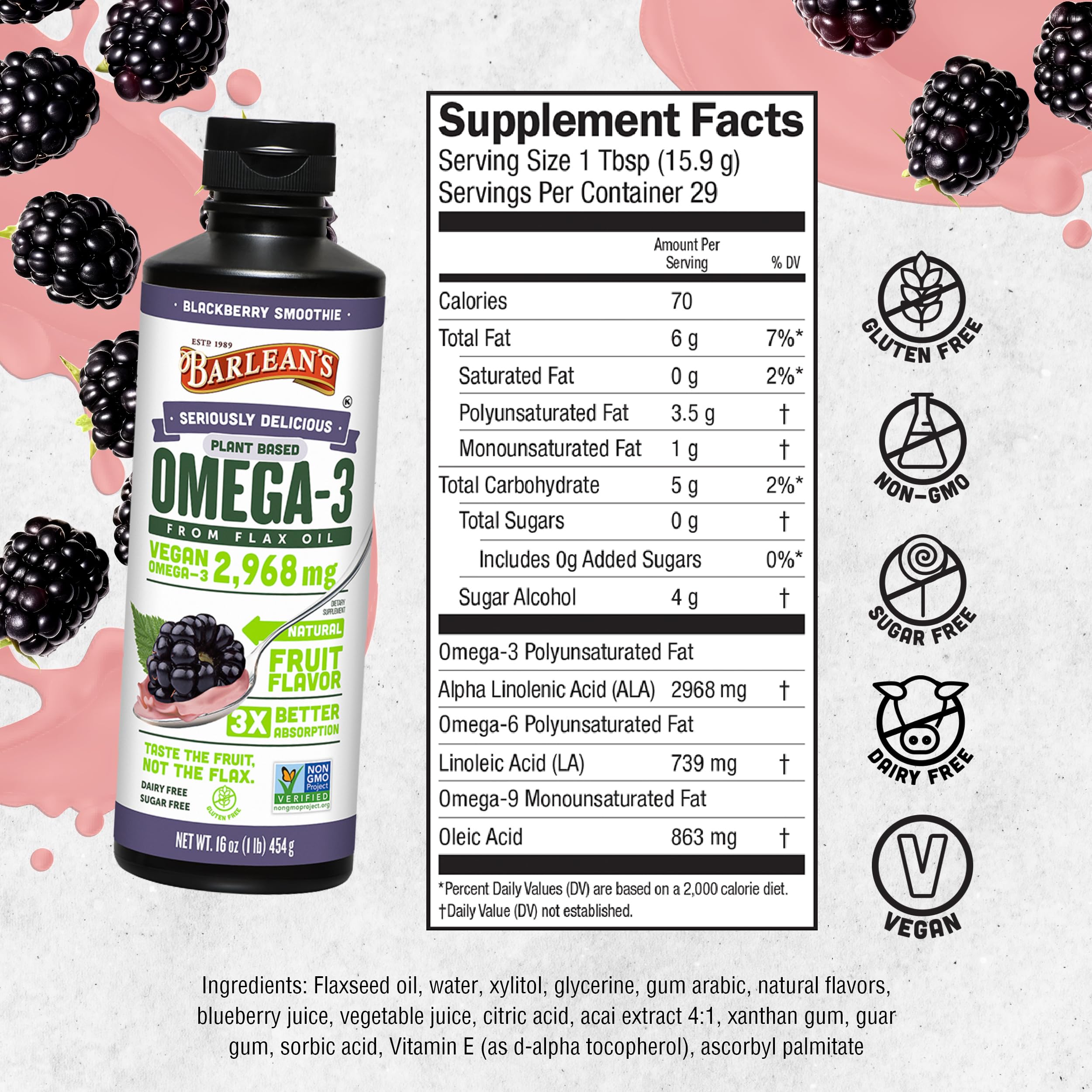 Barlean's flaxseed oil refrigerate after opening helps maintain freshness.