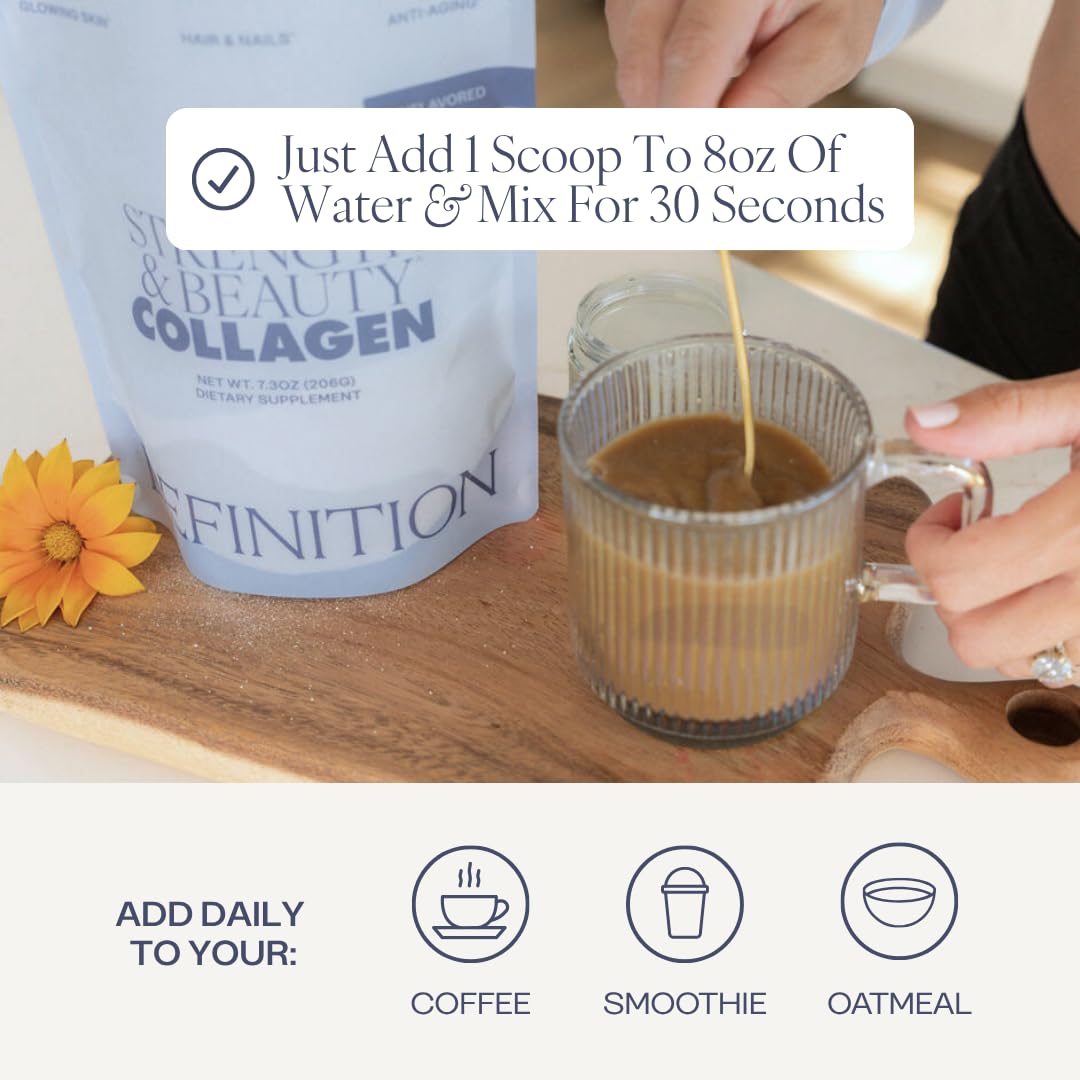 Barre Definition collagen chocolate drink mix in a glass for a velvety treat.