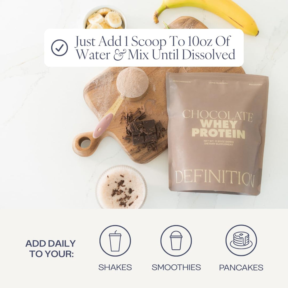 Barre Definition vanilla whey protein isolate scoop with smooth shake in glass