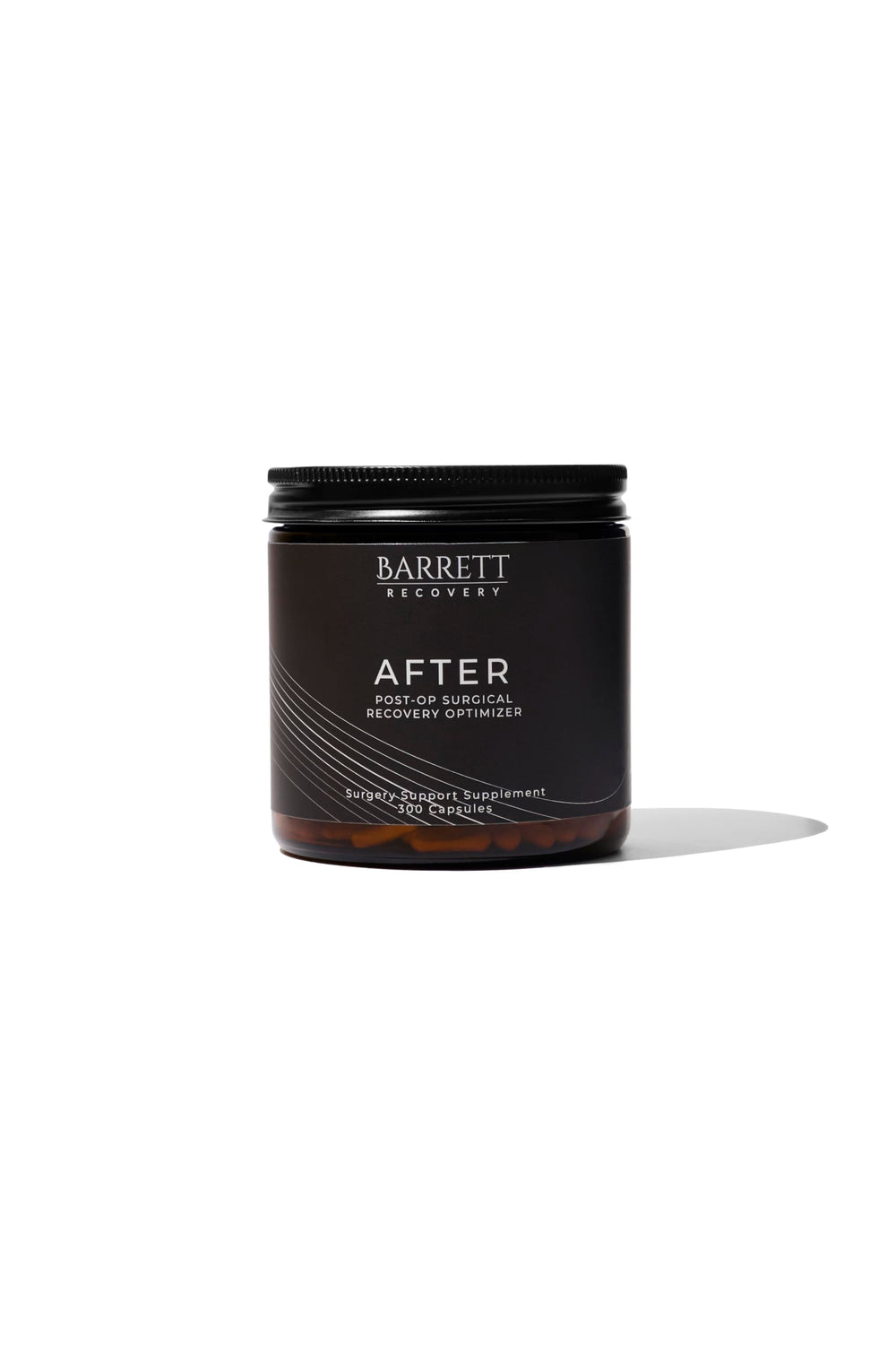 Barrett Recovery AFTER bottle front view showing post-surgery support formula.