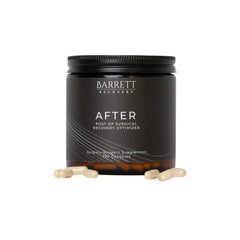 Barrett Recovery AFTER label close-up emphasizing antioxidant and anti-inflammatory blend.