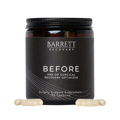 Barrett Recovery BEFORE packaging label clearly designed for pre-op support