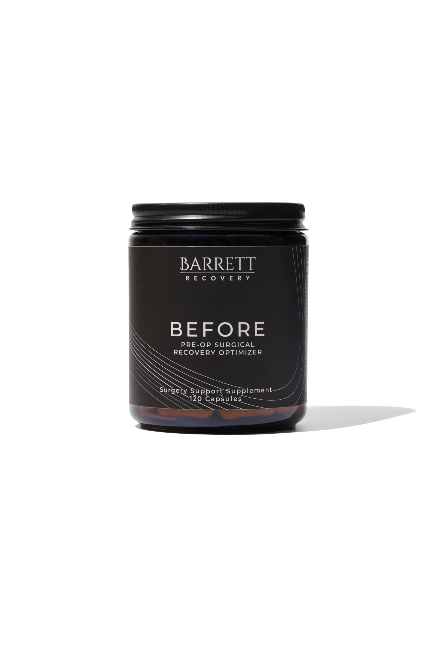Barrett Recovery BEFORE pre-surgery bottle showing convenient capsules for daily prep