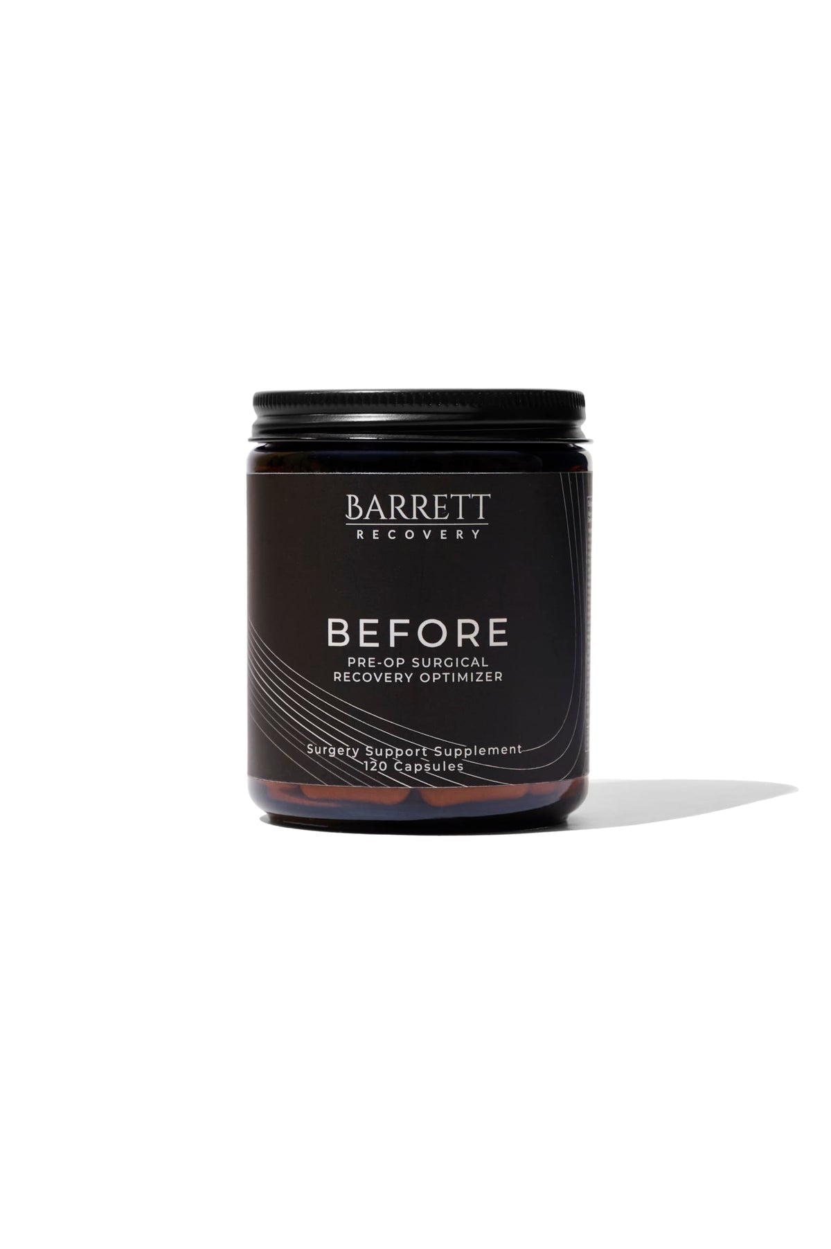 Barrett Recovery BEFORE pre-surgery bottle showing convenient capsules for daily prep