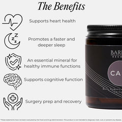 Barrett Recovery CALMg seven-types diagram illustrating full-spectrum magnesium benefits