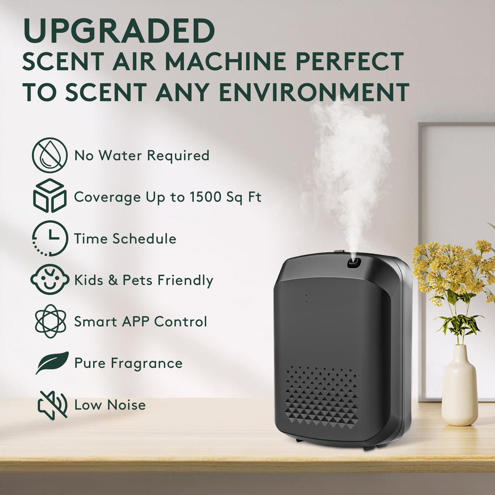 Barthelemy smart scent air machine app control enables easy scheduling and scent level adjustments.