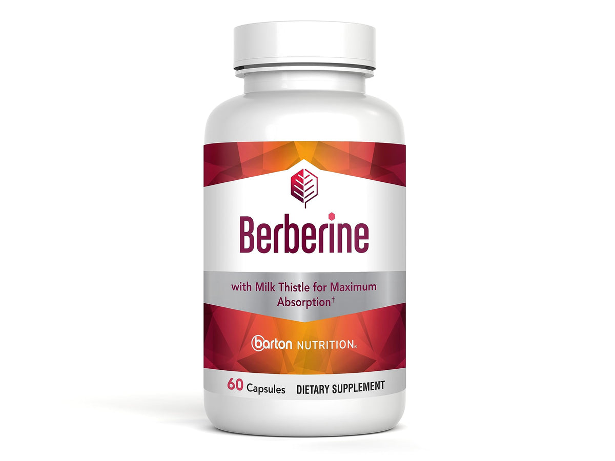 Barton Nutrition Berberine Milk Thistle bottle front supports daily energy balance