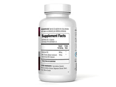 Close-up bottle label shows 800 mg Berberine HCL and Milk Thistle potency
