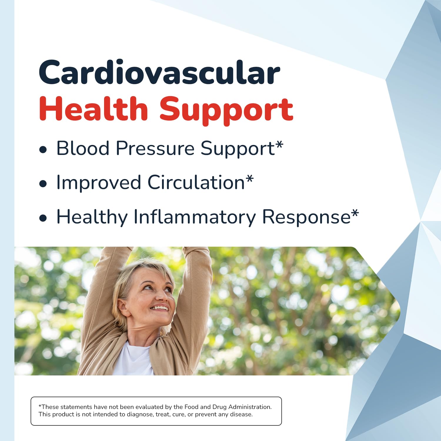 HealthyHeart capsules close-up highlighting 6-in-1 formula for heart health.