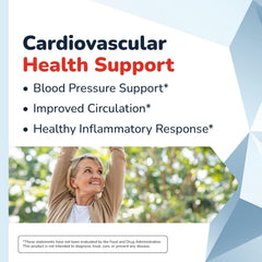 HealthyHeart capsules close-up highlighting 6-in-1 formula for heart health.