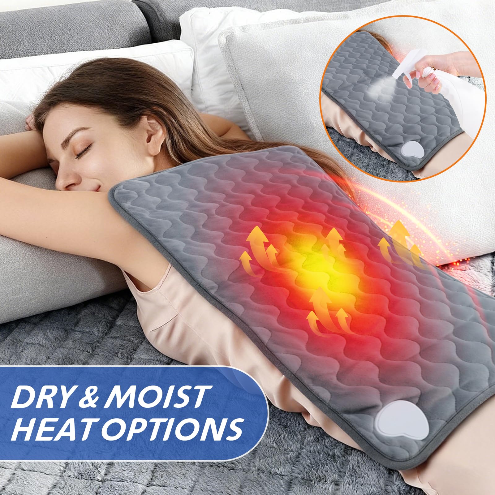 BASANIE heating pad-rapid-heat demonstrates quick warmth when needed